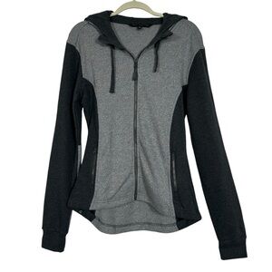 PACT ORGANIC ZIP FRONT GREY BLACK HOODIE SIZE MEDIUM